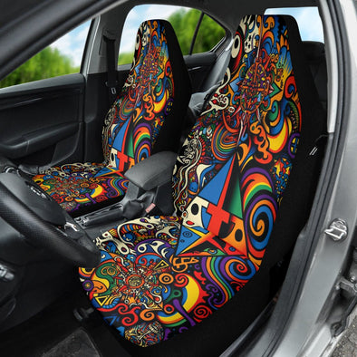 Psychedelic Blue Car Seat Covers Colorful Seat Covers, Vibrant Trippy  Print, Rave Car Accessories, Custom Front Car Seat Covers 
