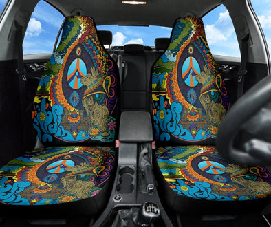 Psychedelic Hippie Peace Seat Cover - Crystallized Collective