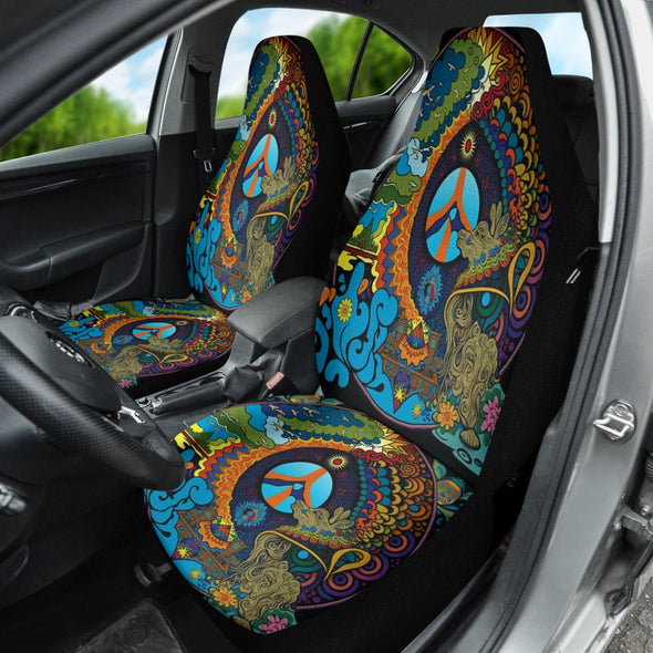 Psychedelic Hippie Peace Seat Cover - Crystallized Collective