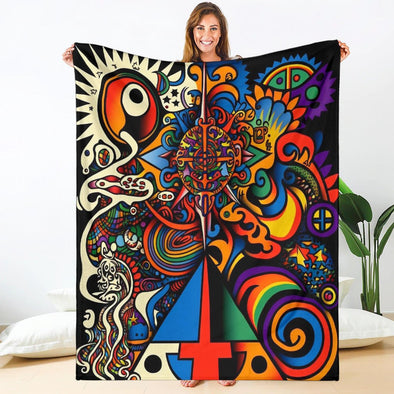 Psychedelic Hippie Premium Blanket - Crystallized Collective