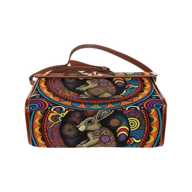 Psychedelic HIppie Rabbit Hole Canvas Satchel Bag - Crystallized Collective
