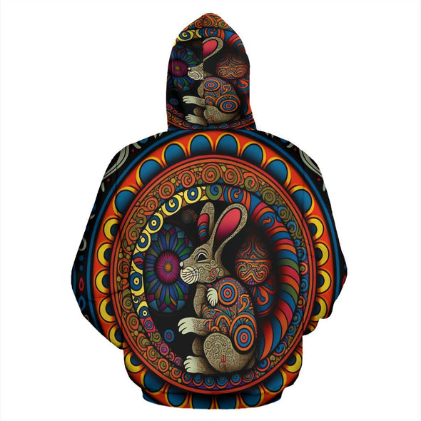 Psychedelic Hippie Rabbit Hoodie - Crystallized Collective
