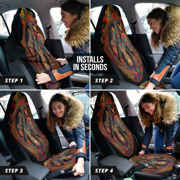 Psychedelic Hippie Wonderland Car Seat Covers - Crystallized Collective
