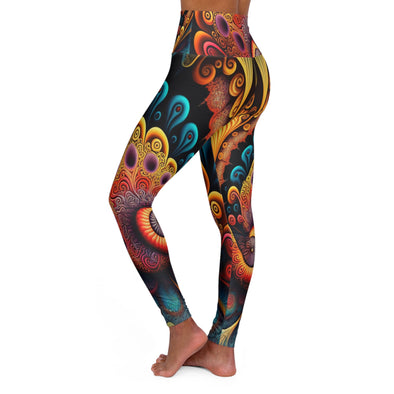 Psychedelic Holons: Ornate & Colorful High-Waist Yoga Leggings - Crystallized Collective