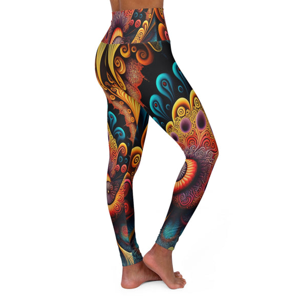 Psychedelic Holons: Ornate & Colorful High-Waist Yoga Leggings - Crystallized Collective