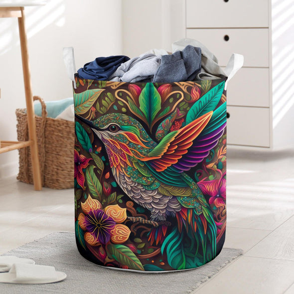 Psychedelic Hummingbird Laundry Basket - Crystallized Collective
