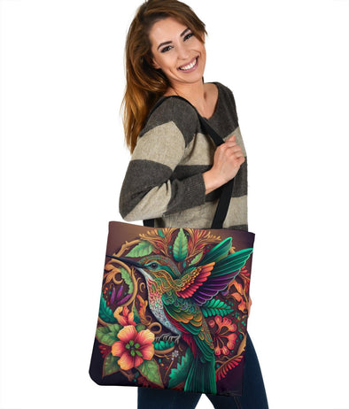 Psychedelic Hummingbird Tote Bag - Crystallized Collective