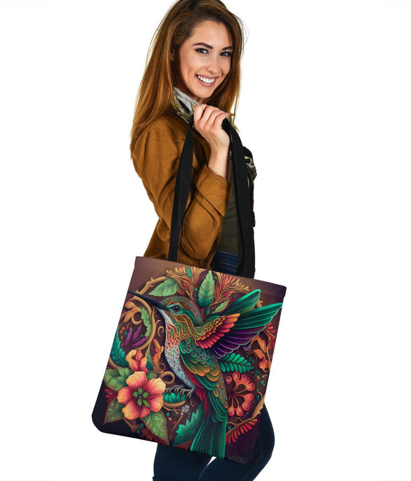 Psychedelic Hummingbird Tote Bag - Crystallized Collective