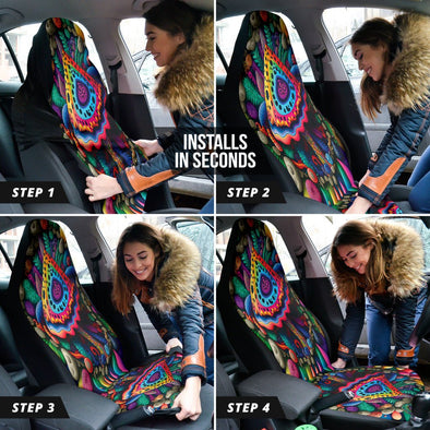 Psychedelic Mushroom Car Seat Covers - Crystallized Collective