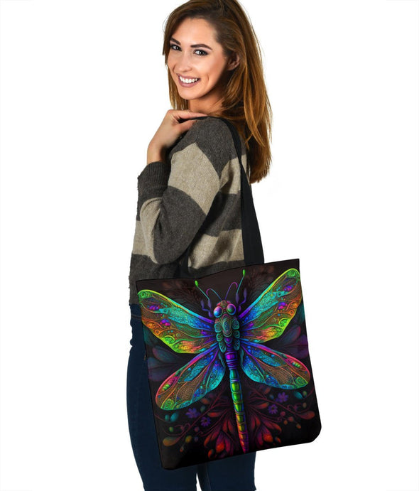 Psychedelic Ornate Dragonfly Tote - Crystallized Collective