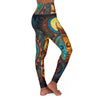 Psychedelic Ornate Sun and Moon High Waist Yoga Legging: Vibrant Serenity - Crystallized Collective