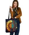 Psychedelic Ornate Sun and Moon Mandala Tote - Crystallized Collective