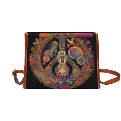 Psychedelic Peace Hippie Wonderland Canvas Satchel Bag - Crystallized Collective