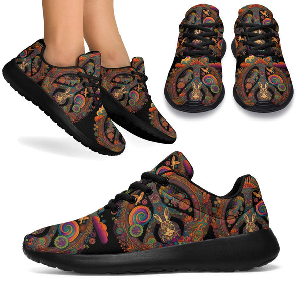 Psychedelic Peace Hippie Wonderland Sport Sneakers - Crystallized Collective