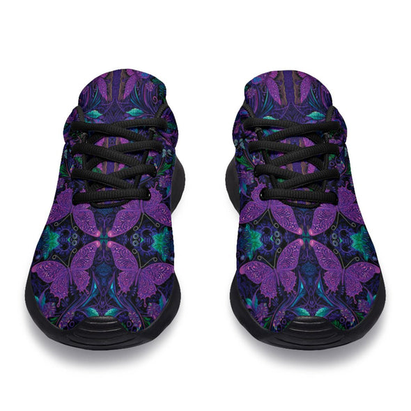 Psychedelic Purple Butterfly Sport Sneakers - Crystallized Collective