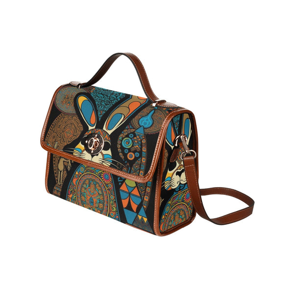 Psychedelic Rabbit Canvas Satchel bag - Crystallized Collective
