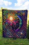 Psychedelic Sun and Moon Jungle Vines Premium Quilt - Crystallized Collective
