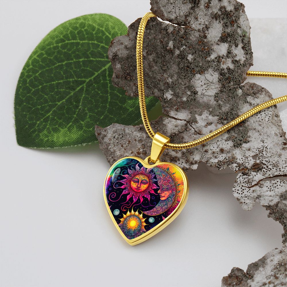 Psychedelic Sun and Moon Neclace - Crystallized Collective