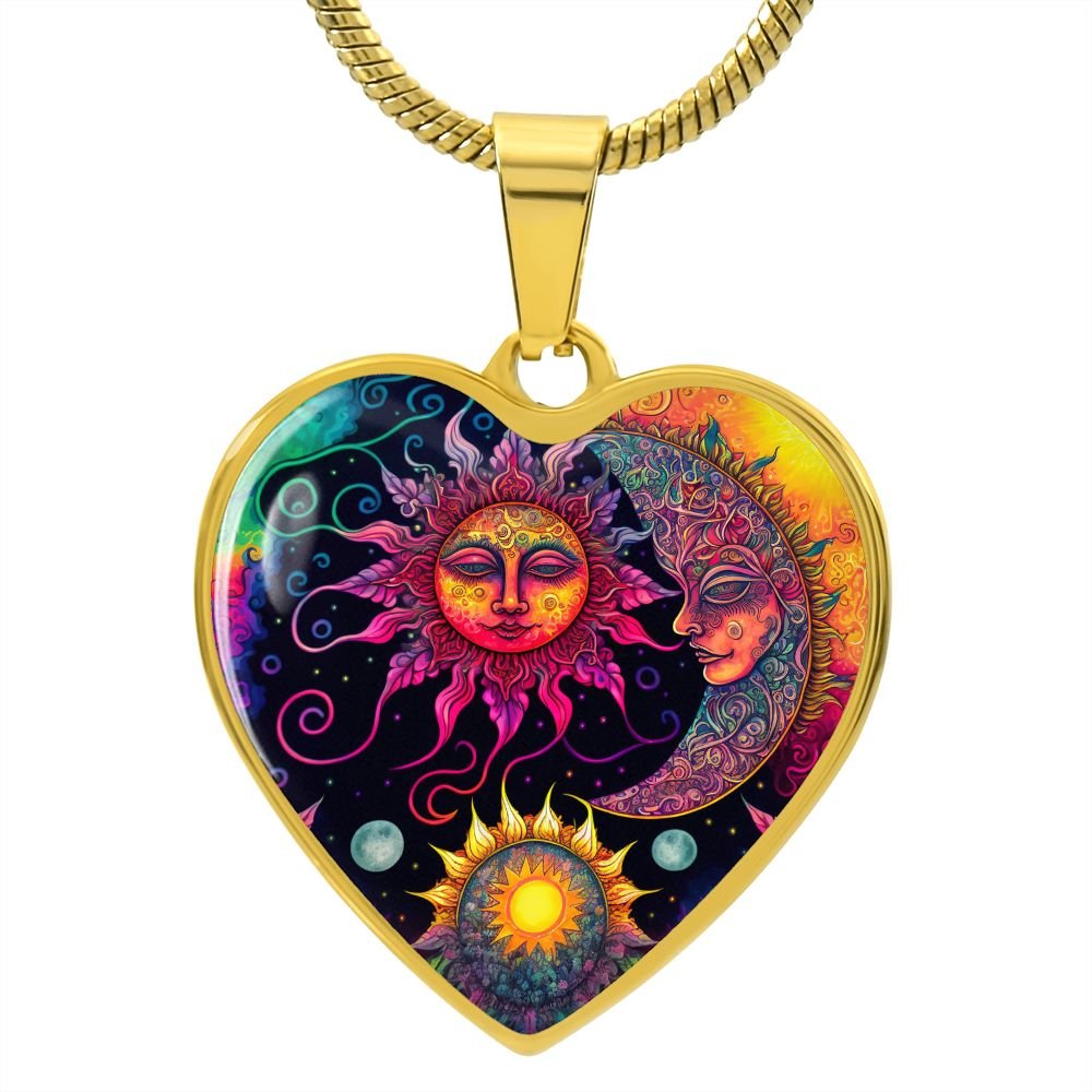 Psychedelic Sun and Moon Neclace - Crystallized Collective