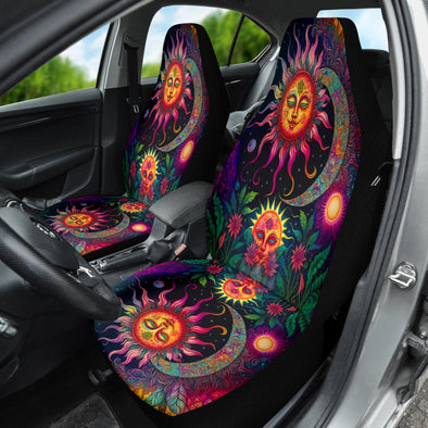 Psychedelic Sun and Moon Seat Cover - Crystallized Collective