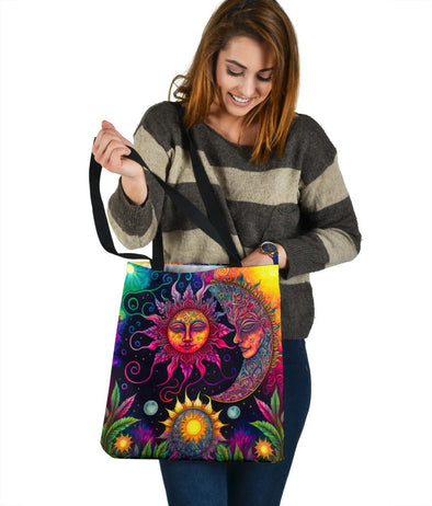 Psychedelic Sun and Moon Tote - Crystallized Collective