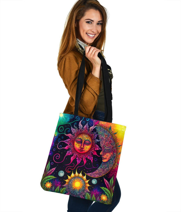 Psychedelic Sun and Moon Tote - Crystallized Collective