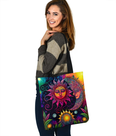 Psychedelic Sun and Moon Tote - Crystallized Collective