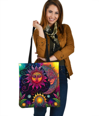 Psychedelic Sun and Moon Tote - Crystallized Collective