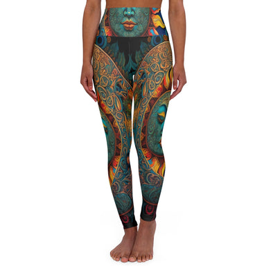 Psychedelic Sun and Moon Yoga Legging: Vibrant Serenity - Crystallized Collective
