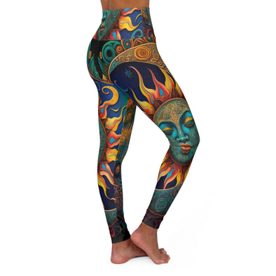 Psychedelic Sun and Moon Yoga Legging: Vibrant Serenity - Crystallized Collective