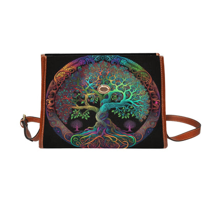 psychedelic tree of life Canvas Satchel Bag - Crystallized Collective