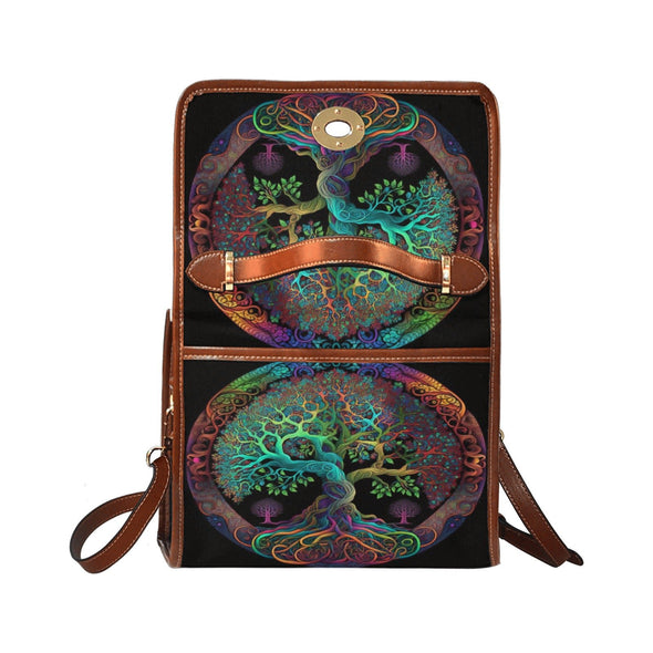 psychedelic tree of life Canvas Satchel Bag - Crystallized Collective