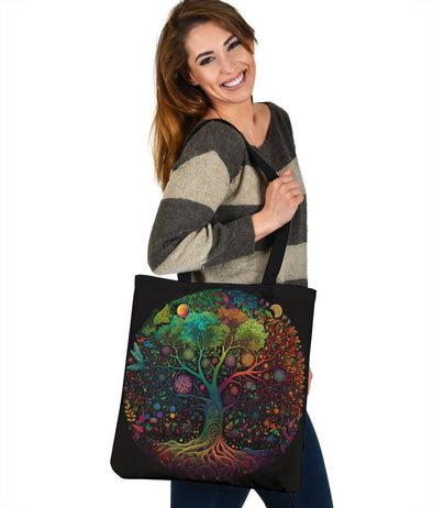 Psychedelic Tree of Life Mandala Tote Bag - Crystallized Collective