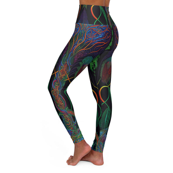 Psychedelic Vines: Ornate & Colorful High Waist Yoga Legging - Crystallized Collective