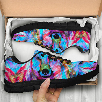Psychedelic Wolf Sneakers - Crystallized Collective