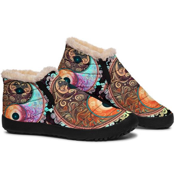 Psychedelic Yin Yang Mandala Winter Sneakers - Crystallized Collective