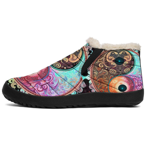 Psychedelic Yin Yang Mandala Winter Sneakers - Crystallized Collective