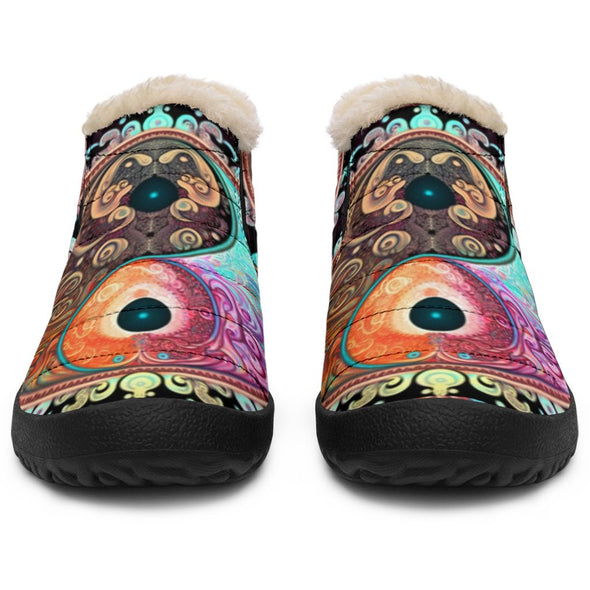 Psychedelic Yin Yang Mandala Winter Sneakers - Crystallized Collective