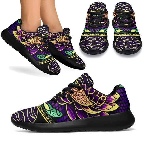 Purple Art Mandala Sport Sneakers - Crystallized Collective