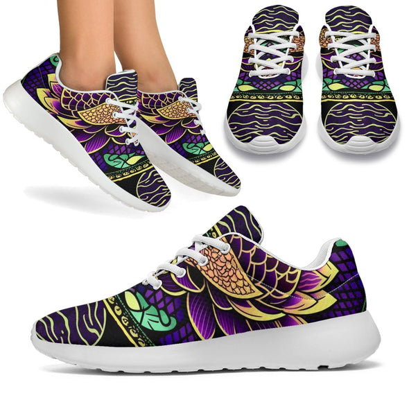 Purple Art Mandala Sport Sneakers - Crystallized Collective