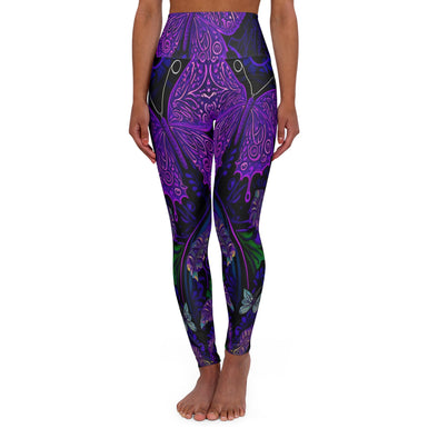 Purple Butterflies: High Waist Yoga Legging with a Twist! - Crystallized Collective