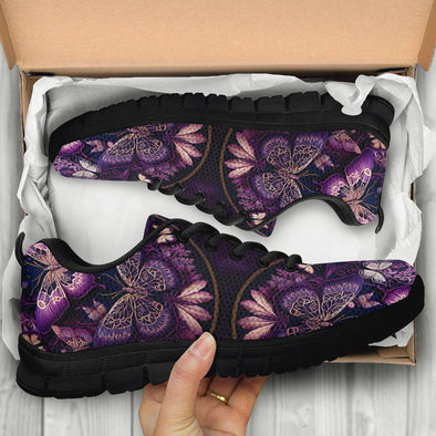 Purple Butterflies Mandala Sneakers - Crystallized Collective