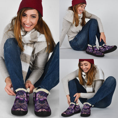 Purple Butterflies Mandala Winter Sneakers - Crystallized Collective