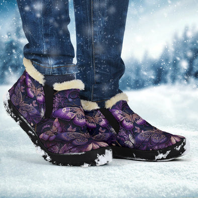Purple Butterflies Mandala Winter Sneakers - Crystallized Collective