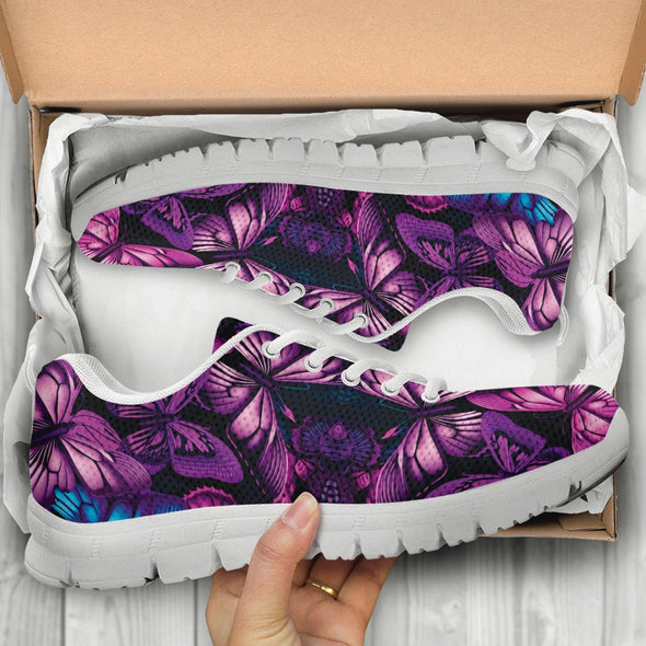 Purple Butterflies Psychedelic Sneakers - Crystallized Collective