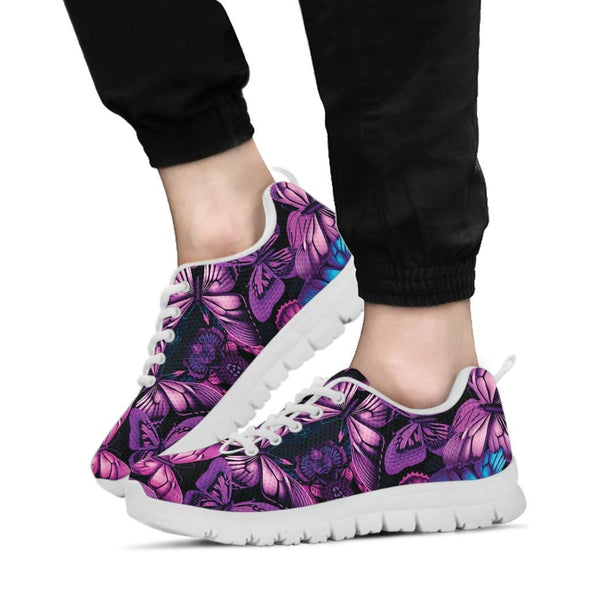 Purple Butterflies Psychedelic Sneakers - Crystallized Collective