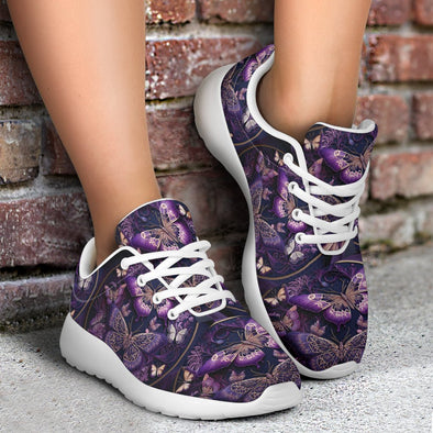 Purple Butterflies Sport Sneakers - Crystallized Collective