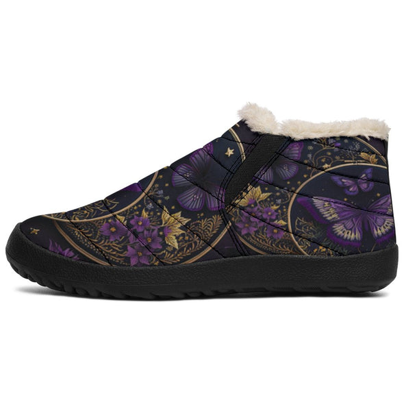 Purple Butterfly and Mandala Winter Sneakers - Crystallized Collective