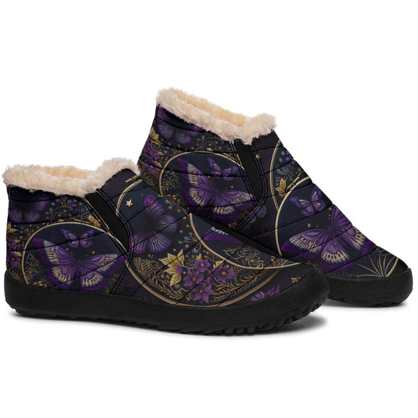 Purple Butterfly and Mandala Winter Sneakers - Crystallized Collective