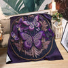 Purple Butterfly Flowers Premium Blanket - Crystallized Collective